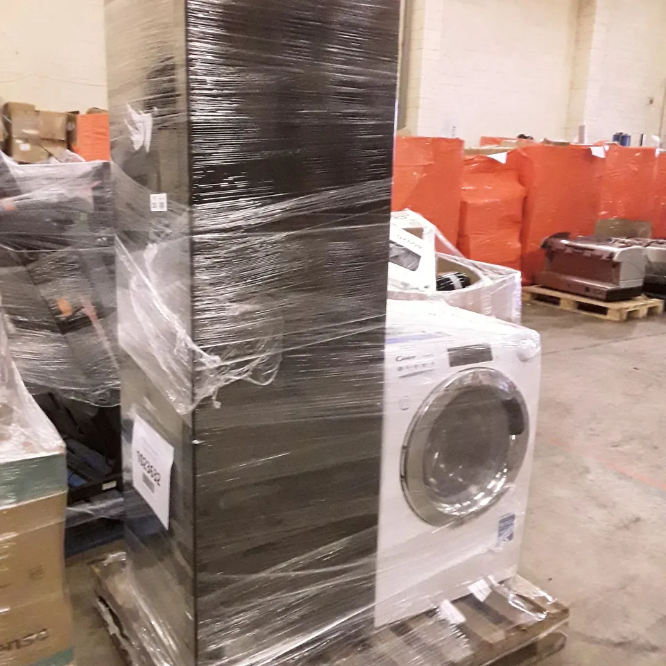 RUSSELL HOBBS FREESTANDING FRIDGE FREEZER BLACK AND CANDY SMART PRO FREESTANDING WASHER DRYER WHITE