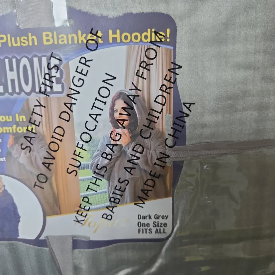 TOPAZ HOODIE BLANKET – DARK GREY, ONE SIZE, BOX OF 10