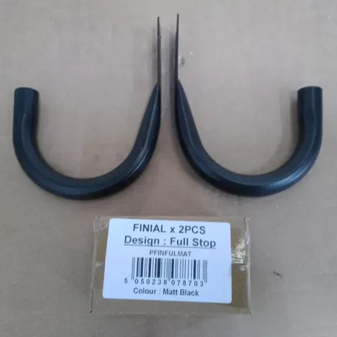 BAGGED FULL STOP STAINLESS STEEL 20CM CURTAIN HOOKS - MATT BLACK