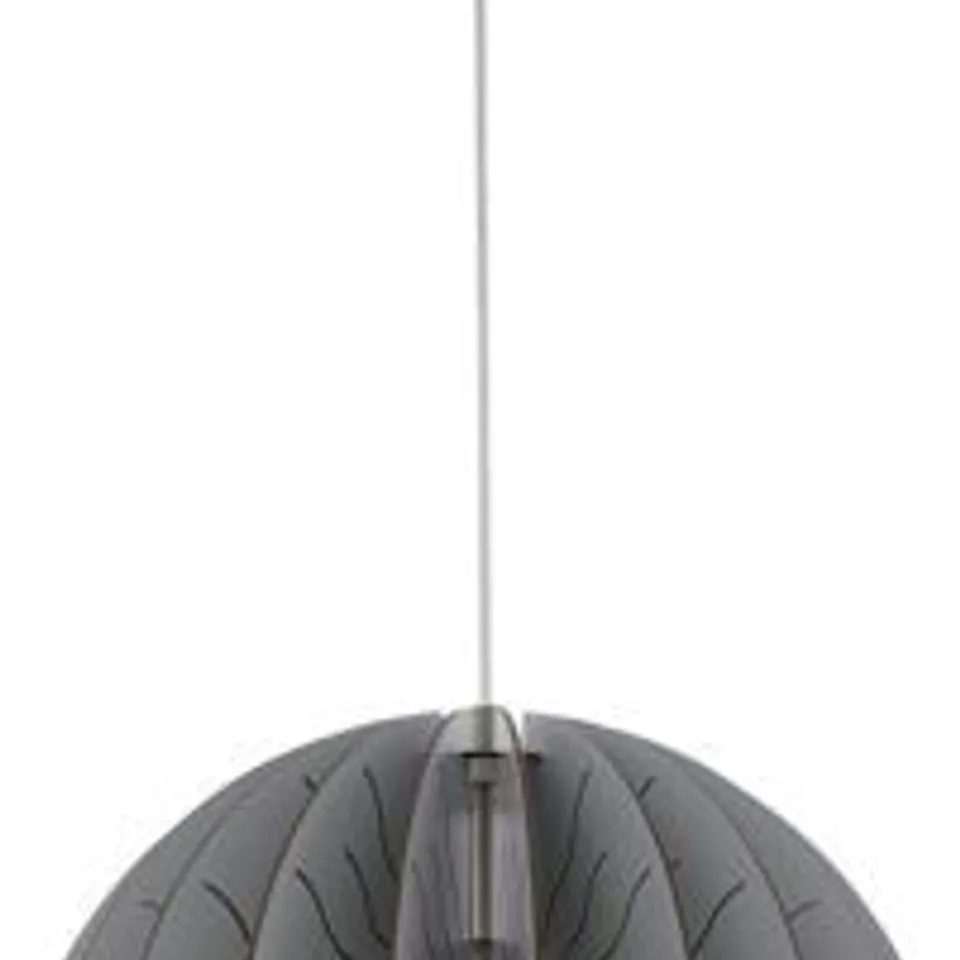 BOXED EGLO FABESSA 1 CEILING PENDANT LIGHT IN MATTE NICKEL FINISH WOODEN GREY SHADE 40CM D