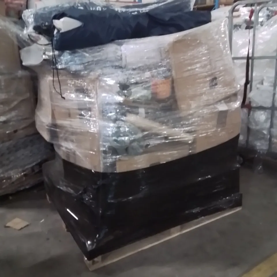 PALLET OF ASSORTED HOUSEHOLD GOODS AND PRODUCTS TO INCLUDE;CAMPING CHAIRS,GYM MATS,SUN LOUNGER,STOOL