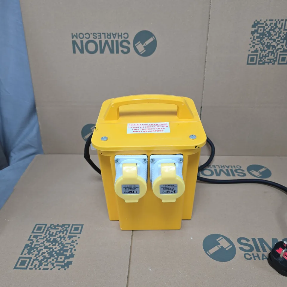OYPLA DIY PORTABLE 110V TRANSFORMER 3.3KVA WITH 2X 110V OUTLETS – YELLOW