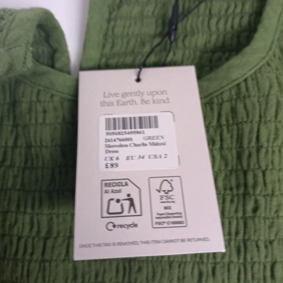NOBODY'S CHILD GREEN DRESS – UK 6 (EU 34, US 2)