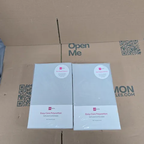 VERY HOME EASY CARE POLYCOTTON BOX PLEAT VALANCE – 180 THREAD COUNT, PACK OF 2 SUPERKING 