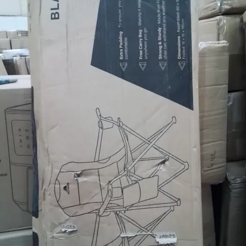 BOXED VOYAGER SET OF 2 PADDED CAMPING CHAIRS BLACK AND GREY