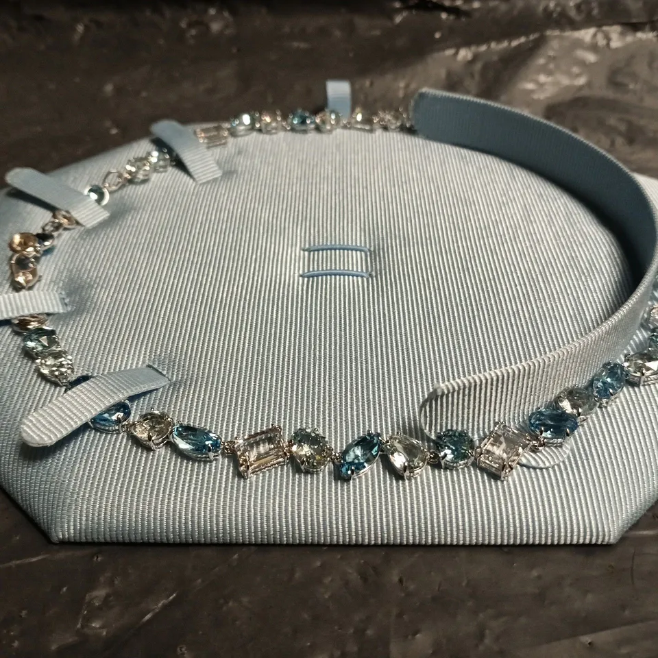 SWAROVSKI GEMA BLUE STONE MIXED CUTS NECKLACE