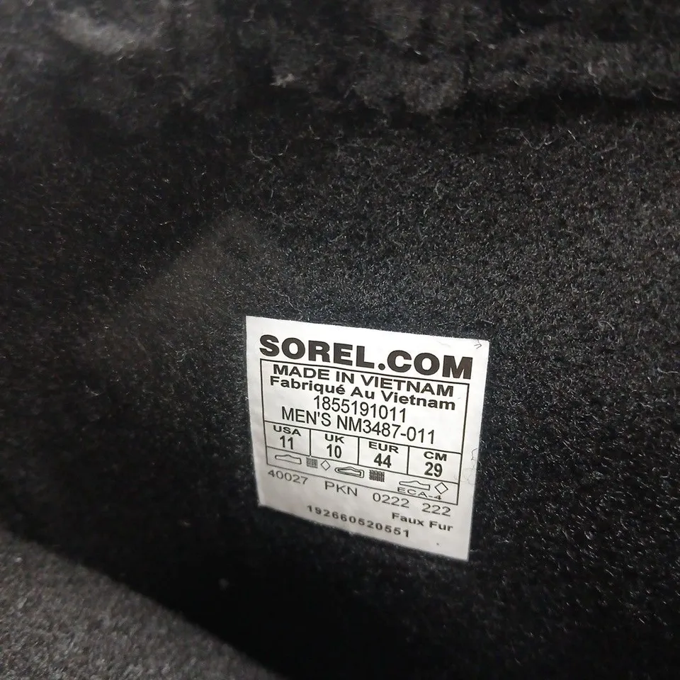 SOREL NM3487-011 MEN'S WINTER BOOT – UK 10 (US 11) – BLACK, WATERPROOF, FUR-LINED