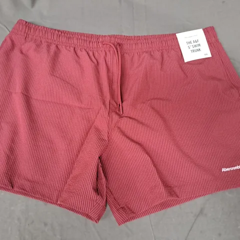 ABERCROMBIE & FITCH RELAXED STRETCH SWIM TRUNK IN MAROON SIZE XXL