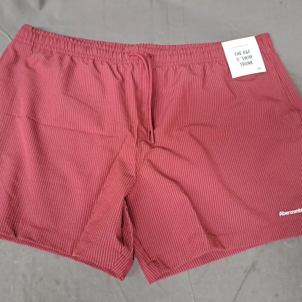 ABERCROMBIE & FITCH RELAXED STRETCH SWIM TRUNK IN MAROON SIZE XXL