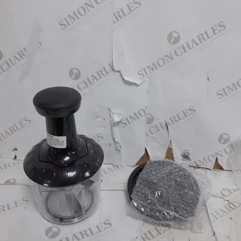 BOXED COOKS ESSENTIALS 5 BLADE PRESS CHOPPER WITH STORAGE LID - BLACK