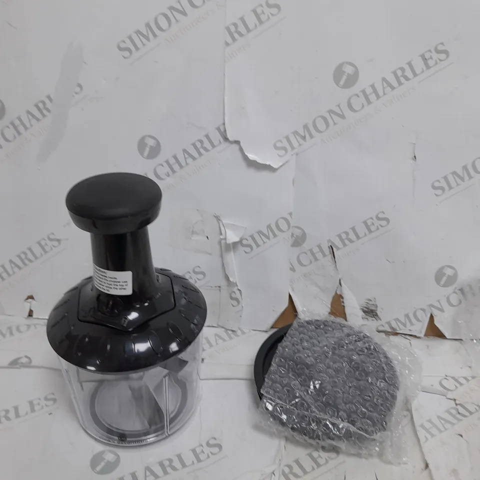 BOXED COOKS ESSENTIALS 5 BLADE PRESS CHOPPER WITH STORAGE LID - BLACK