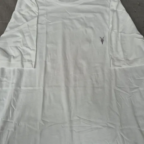 ALLSAINTS SLIM FIT SHORT-SLEEVE T-SHIRT – WHITE, XL, 100% ORGANIC COTTON