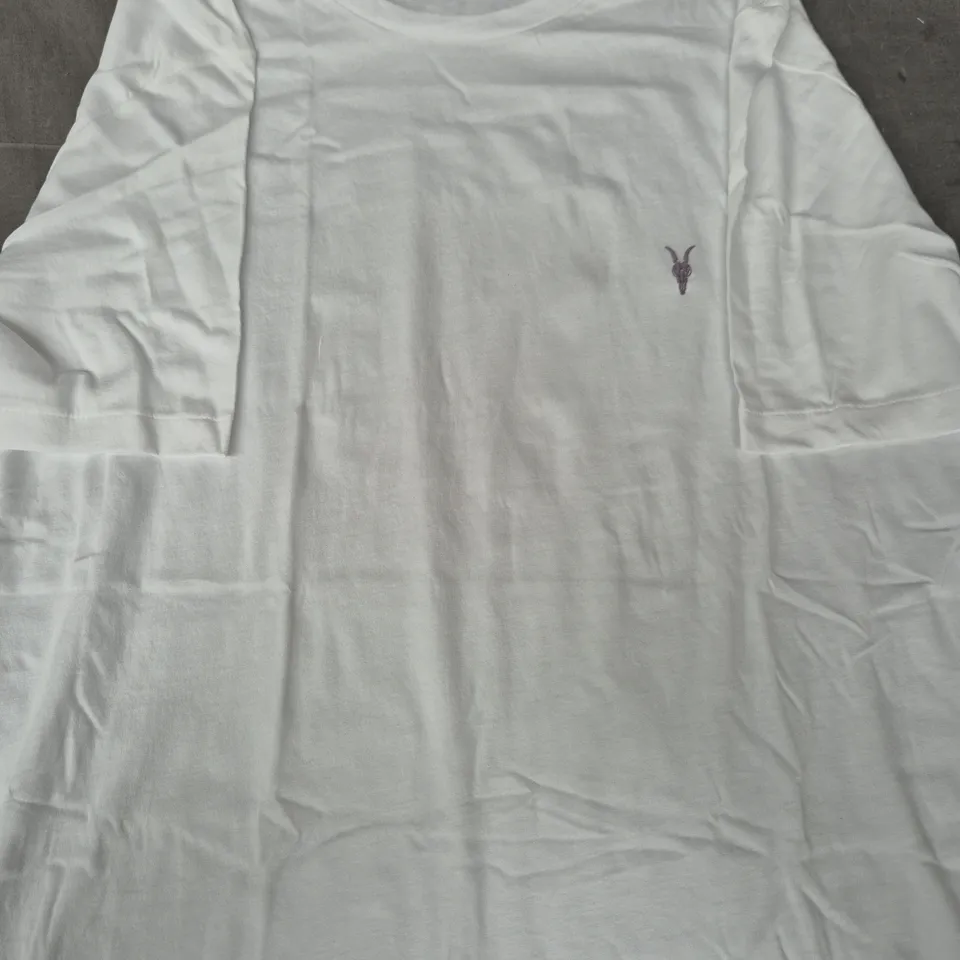 ALLSAINTS SLIM FIT SHORT-SLEEVE T-SHIRT – WHITE, XL, 100% ORGANIC COTTON