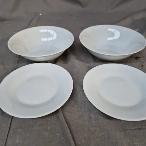ARGON TABLEWARE WHITE BOWLS AND PLATES – SET OF 4