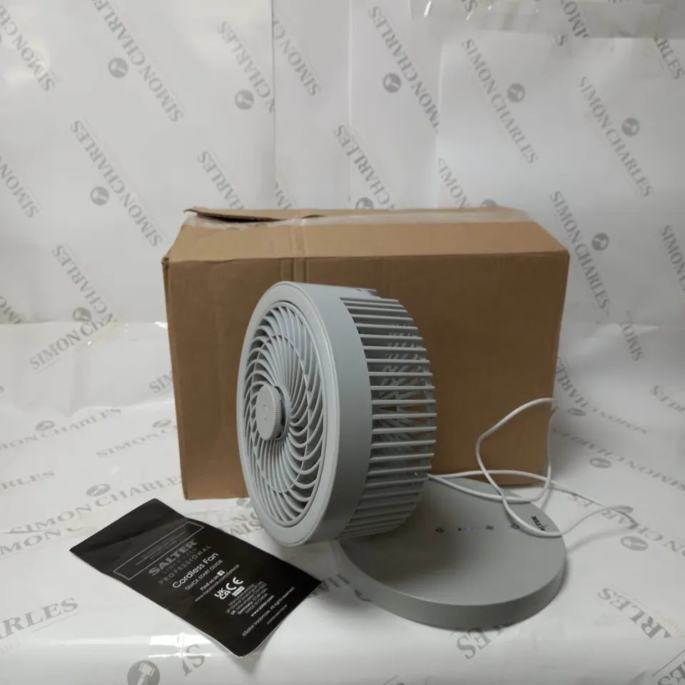 BOXED SALTER PROFESSIONAL CORDLESS LED FOLDABLE FAN 