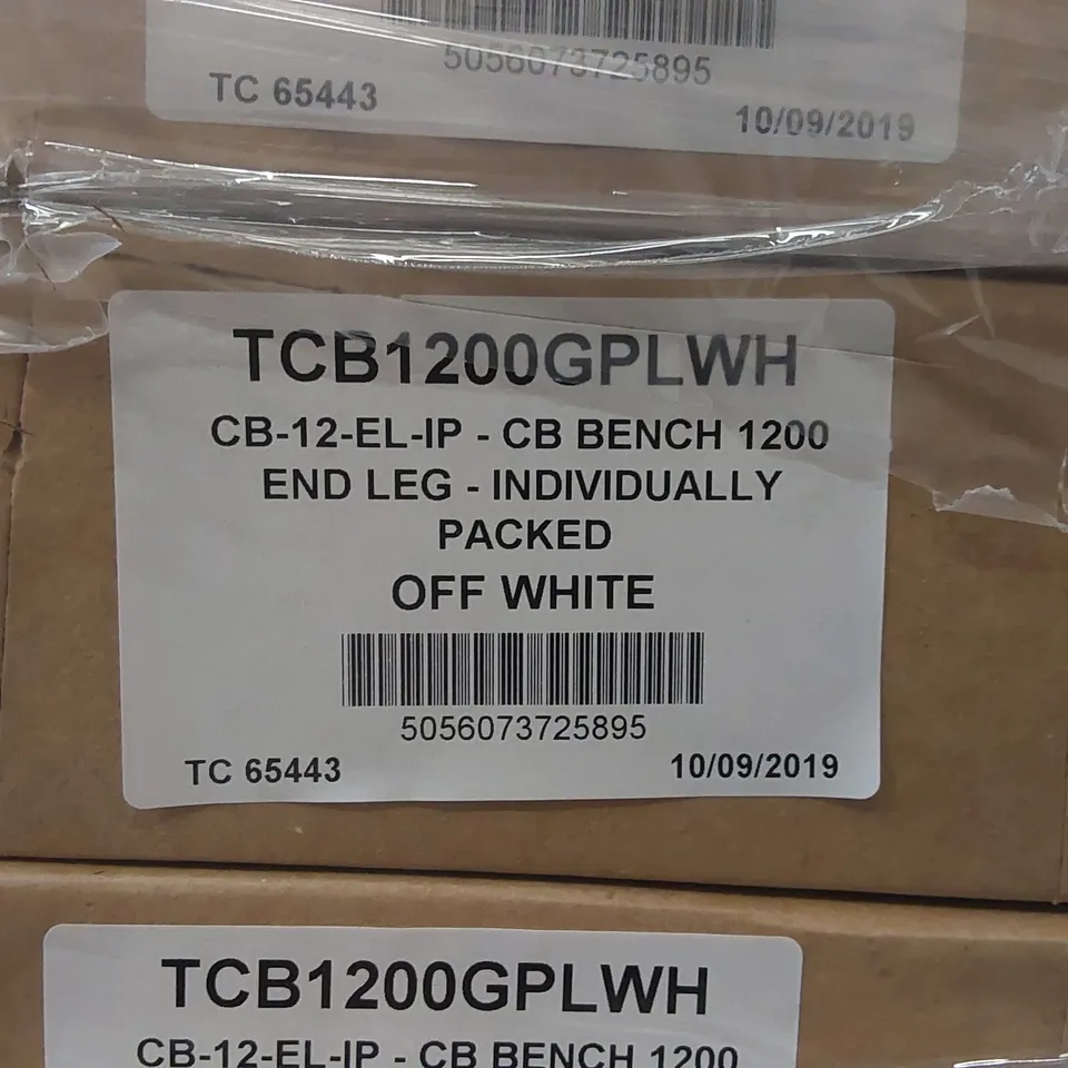 PALLET CONTAINING APPROXIMATELY 24 BRAND NEW INDIVIDUALLY PACKED CB BENCH 1200 END LEGS