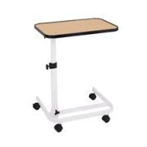 BOXED COSTWAY PORTABLE BEDSIDE TABLE WITH 9-LEVEL ADJUSTABLE HEIGHT - NATURAL