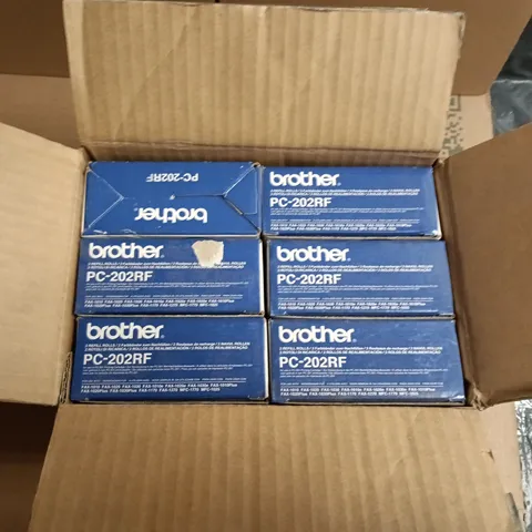 BROTHER PC-202RF PRINTER CARTRIDGE REFILL ROLLS – 6 BOXES (12 ROLLS TOTAL)
