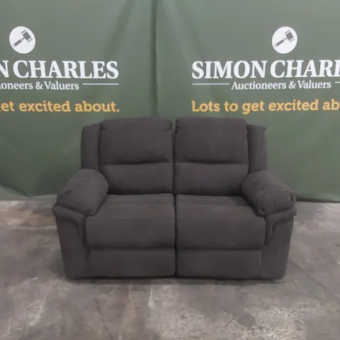 ALBION FABRIC 2 SEATER HIGH BACK MANUAL RECLINER SOFA - CHARCOAL