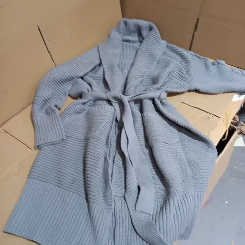 RUTH LANGSFORD CHUNKY KNIT GREY WRAP CARDIGAN UK LARGE