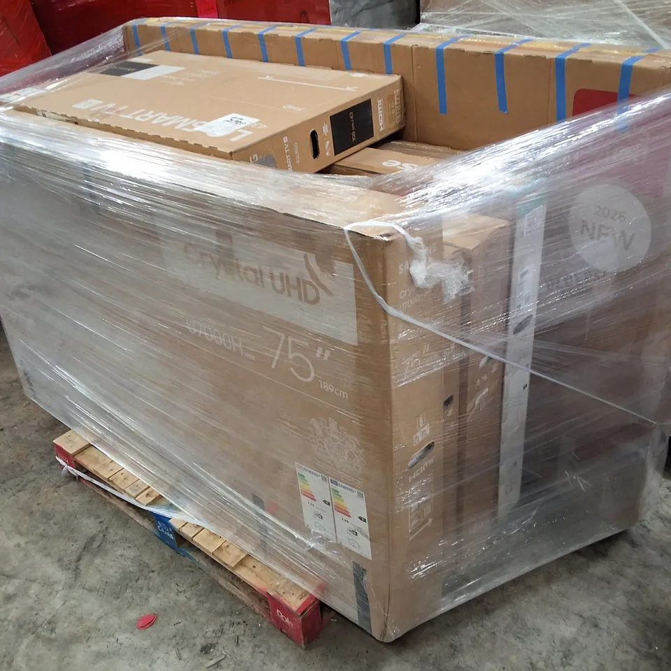 PALLET CONTAINING 7 ASSORTED DAMAGED TVS