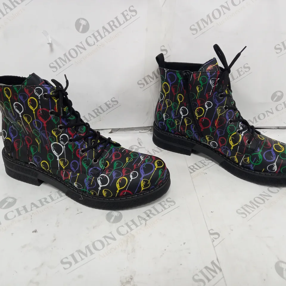 RIEKER LACE UP BOOT BALLOON SIZE 8 - BOXED 