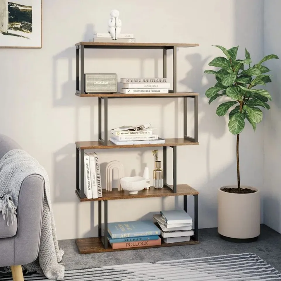 BOXED TRIGG 127.5CM H × 76CM W IRON ETAGE LADDER SHELVE 