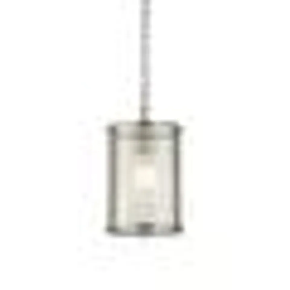 BOXED ENDON LIGHTING RIDGETON ANTIQUE BRASS & RIBBED GLASS DIMMABLE PENDANT