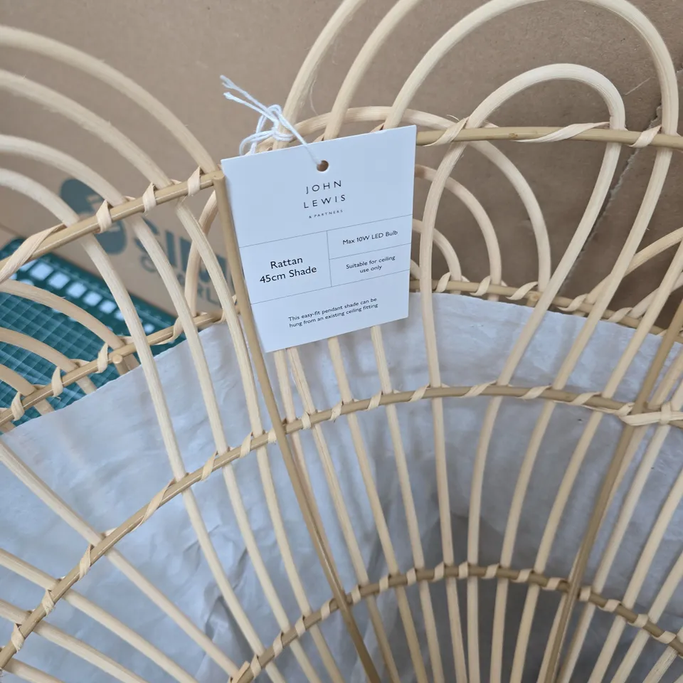 2X JOHN LEWIS & PARTNERS RATTAN 45CM PENDANT SHADE