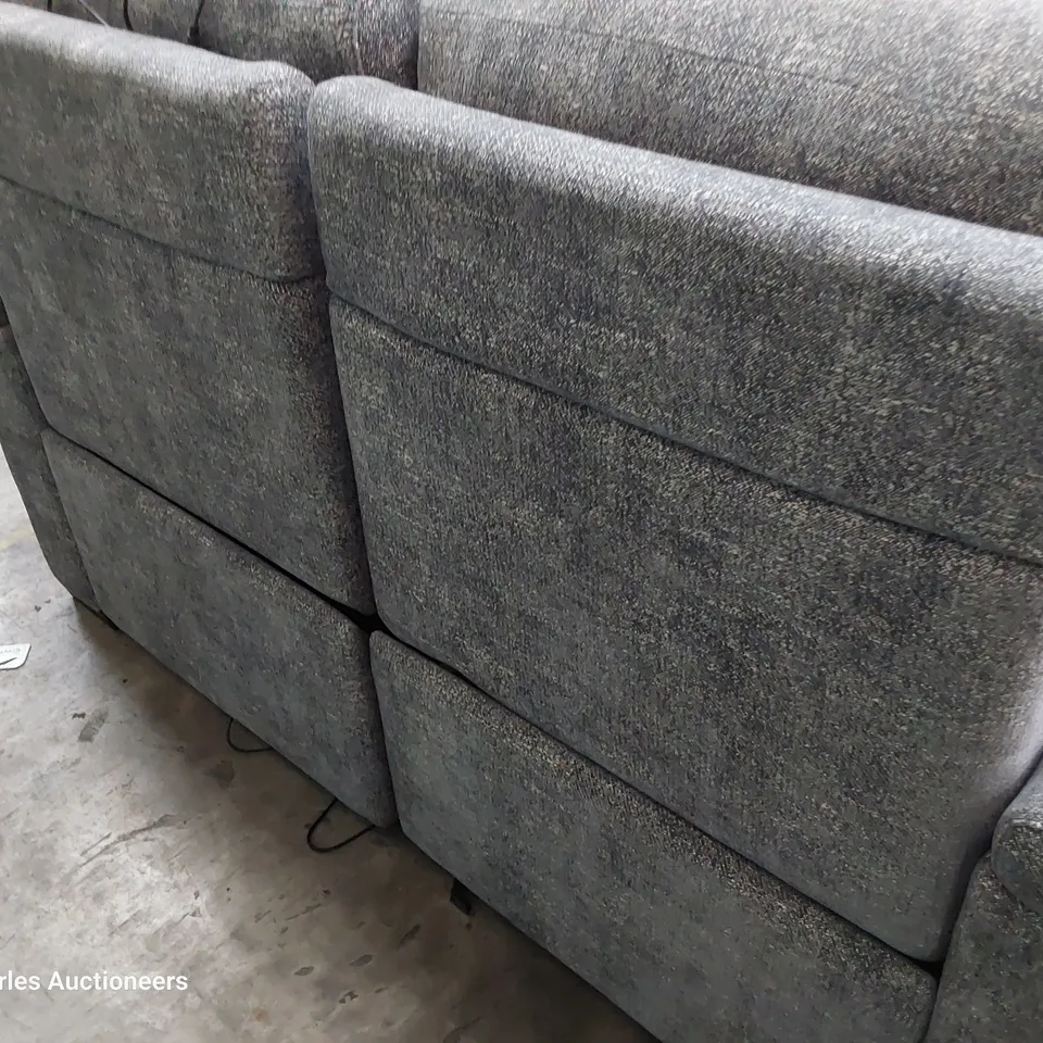 QUALITY ITALIAN DESIGNER ADRIANO POWER RECLINING TWO SEATER SOFA GREY FABRIC 