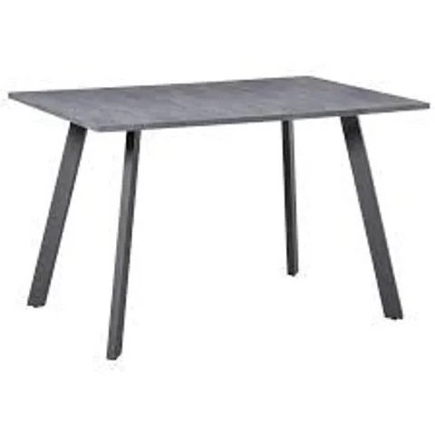 BOXED DINING TABLE, CONTEMPORARY RECTANGLE KITCHEN TABLE WITH METAL LEGS AND SPACIOUS TABLETOP FOR DINING ROOM, LIVING ROOM, DARK GREY