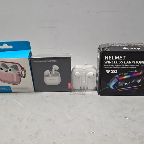 APPROXIMATELY 12 ASSORTED ITEMS TO INCLUDE - WIRELESS EARPHONES , HELMET WIRELESS EARPHONE ETC