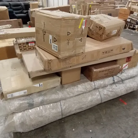 PALLET OF ASSORTED INCOMPLETE DESIGNER FURNITURE AND FURNITURE PARTS