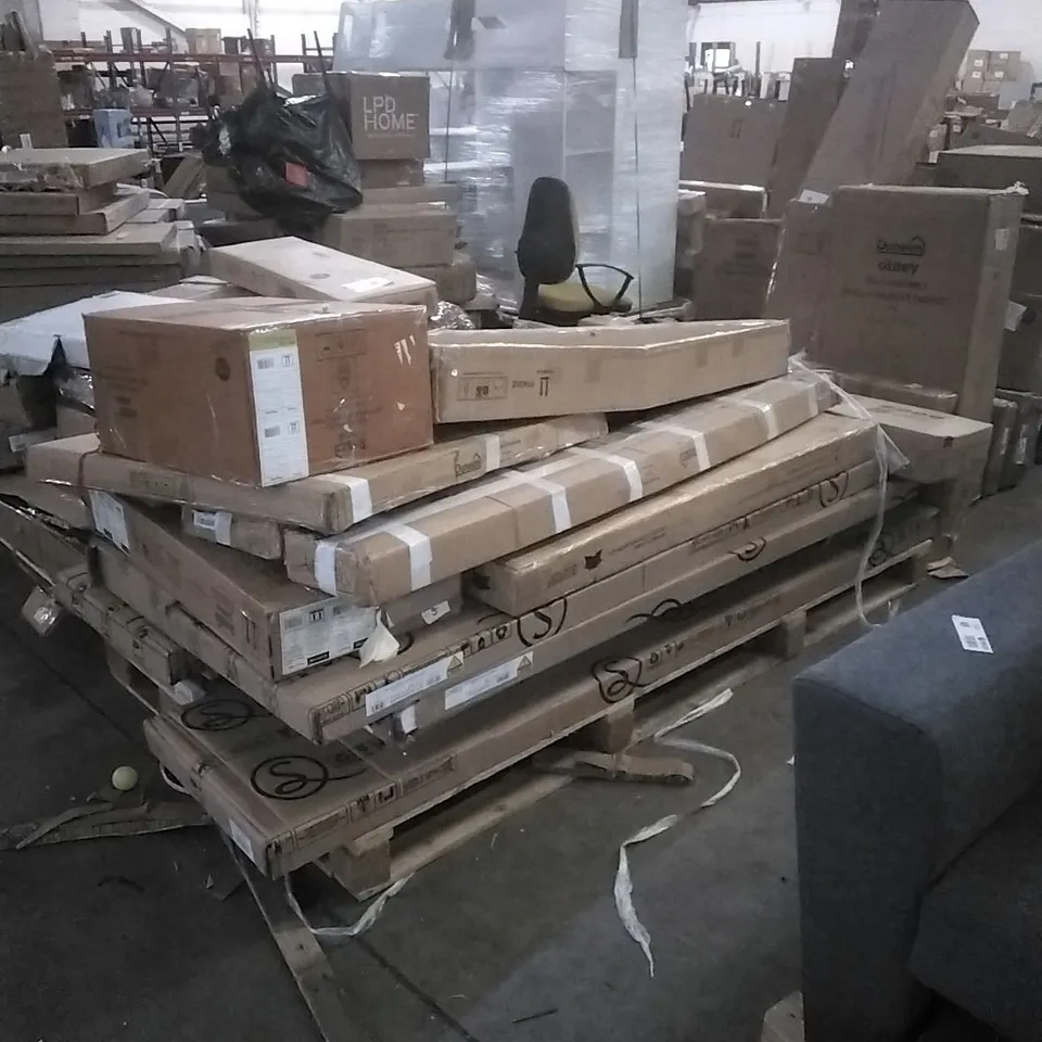 Pallet of assorted, incomplete Furniture parts and pieces