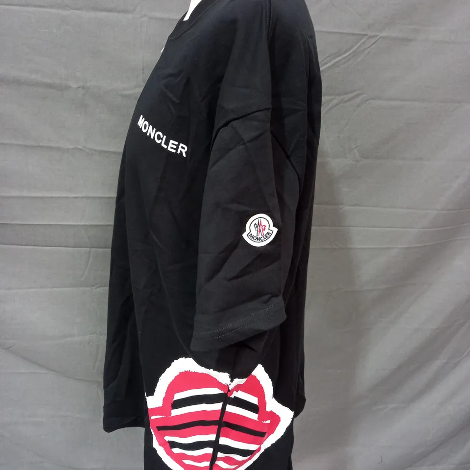 MONCLER BLACK OVERSIZED T-SHIRT - 2XL