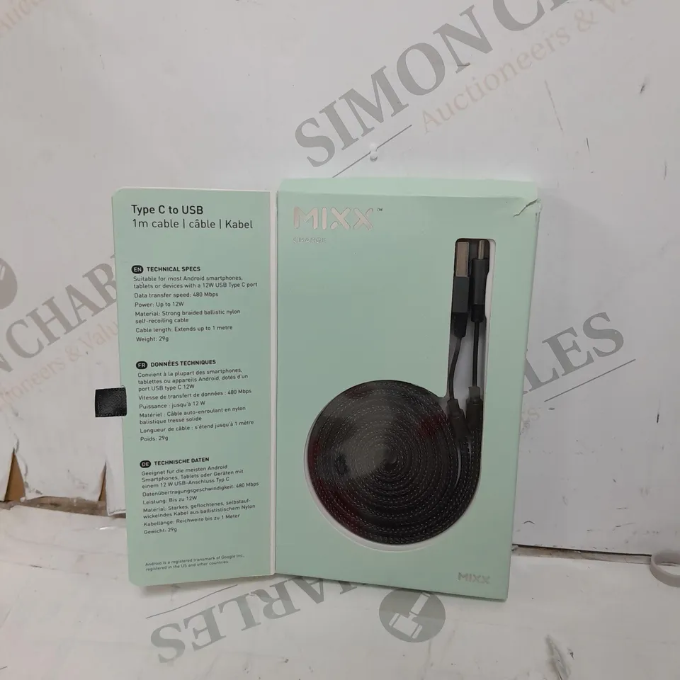 MIXX CHARGE 1M SELF COIL TRAVEL CABLE TYPE C TO USB