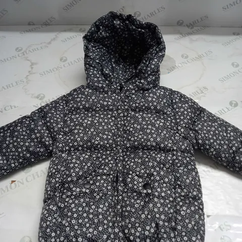 GIRLS FLORAL PATTERN PUFFER COAT SIZE 3-4