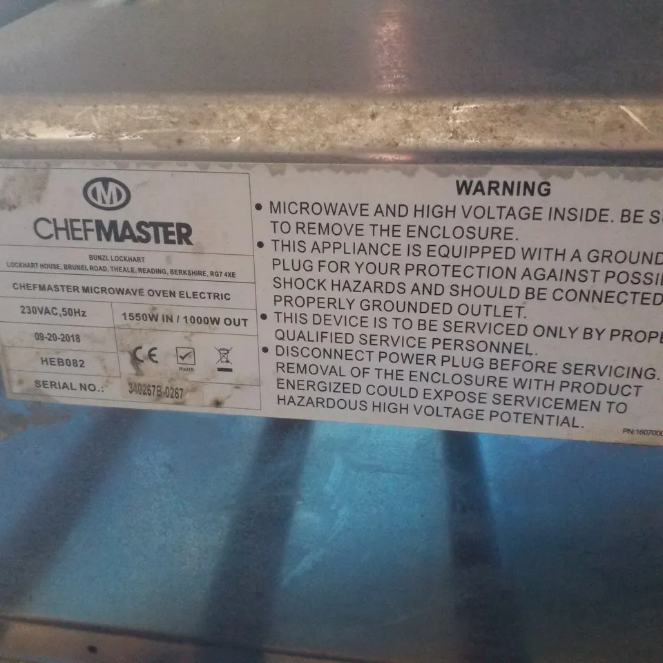 CHEFMASTER EB082 MICROWAVE OVEN