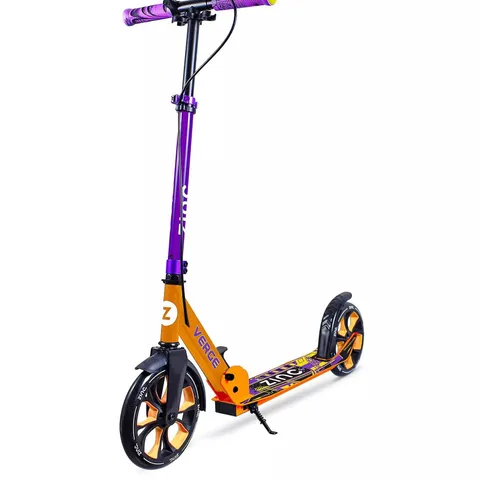 ZINC BIG WHEELED FOLDING VERGE PRO SCOOTER - ORANGE & PURPLE