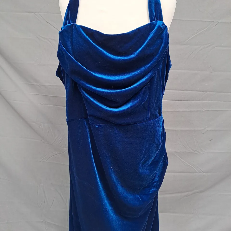 MONSOON VELVET DRESS IN SAPPHIRE BLUE SIZE 22