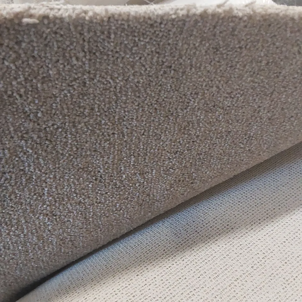 ROLL OF QUALITY DURHAM TWIST TRANQUIL TAUPE CARPET - APPROXIMATELY 4 x 5m