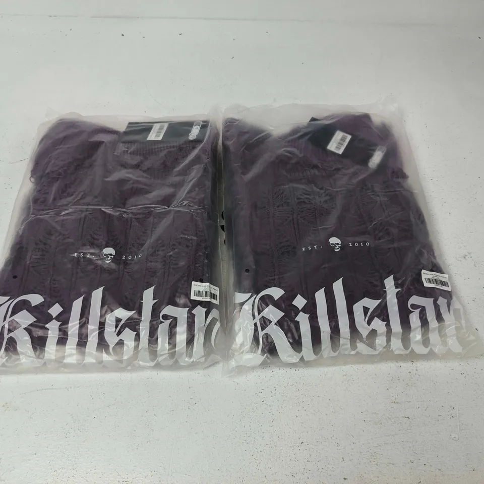 LOT OF 10 BRAND NEW KILLSTAR SHADOW WINE SWEATERS IN PURPLE - ALL SIZE L