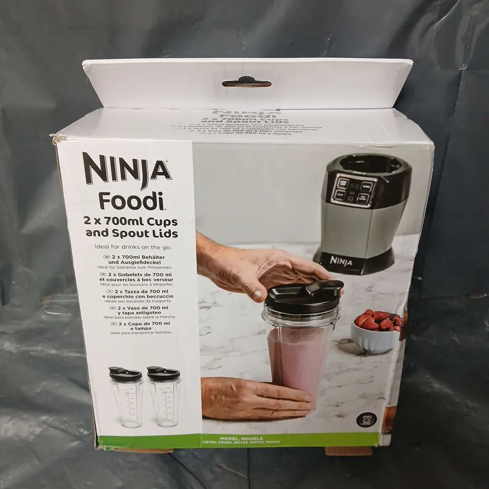 BOXED NINJA FOODI 2x700ml CUPS AND SPOUT LIDS