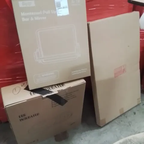 PALLET OF ASSORTED HOUSEHOLD GOODS AND PRODUCTS TO INCLUDE;PICTURE FRAME,EGG INCUBATOR,BABY GATE