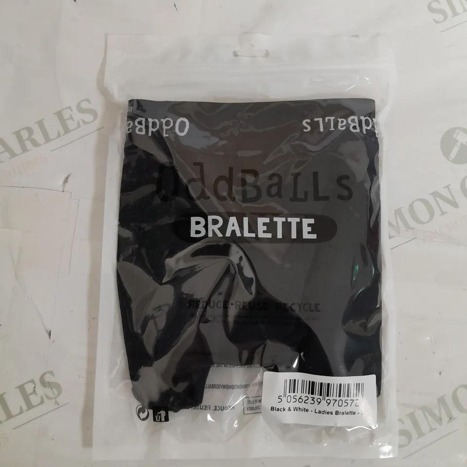 SEALED ODDBALLS BRALETTE BLACK & WHITE LADIES BRALETTE - 3XL