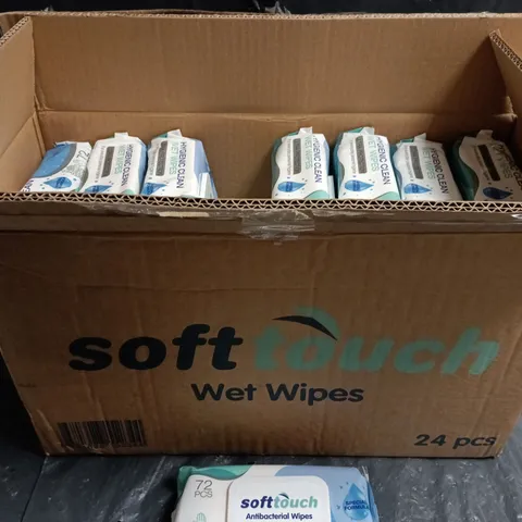 SOFT TOUCH ANTIBACTERIAL WET WIPES – HYGIENIC CLEAN, 24-PACK CARTON