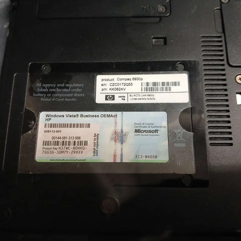 HP COMPAQ 6930P LAPTOP 