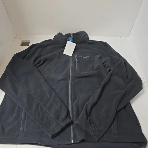 COLUMBIA FULL ZIP LONG SLEEVE FLEECE IN BLACK - XXL