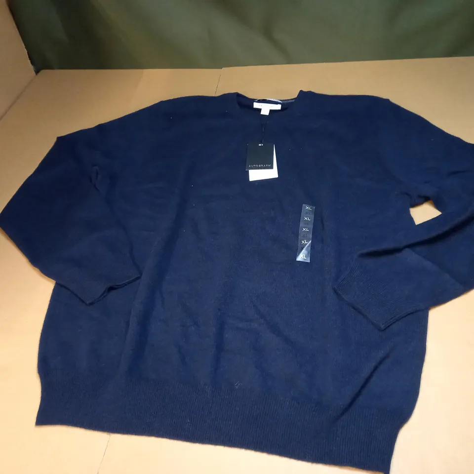 MENS AUTOGRAPH NAVY BLUE KNITTED JUMPER SIZE XL