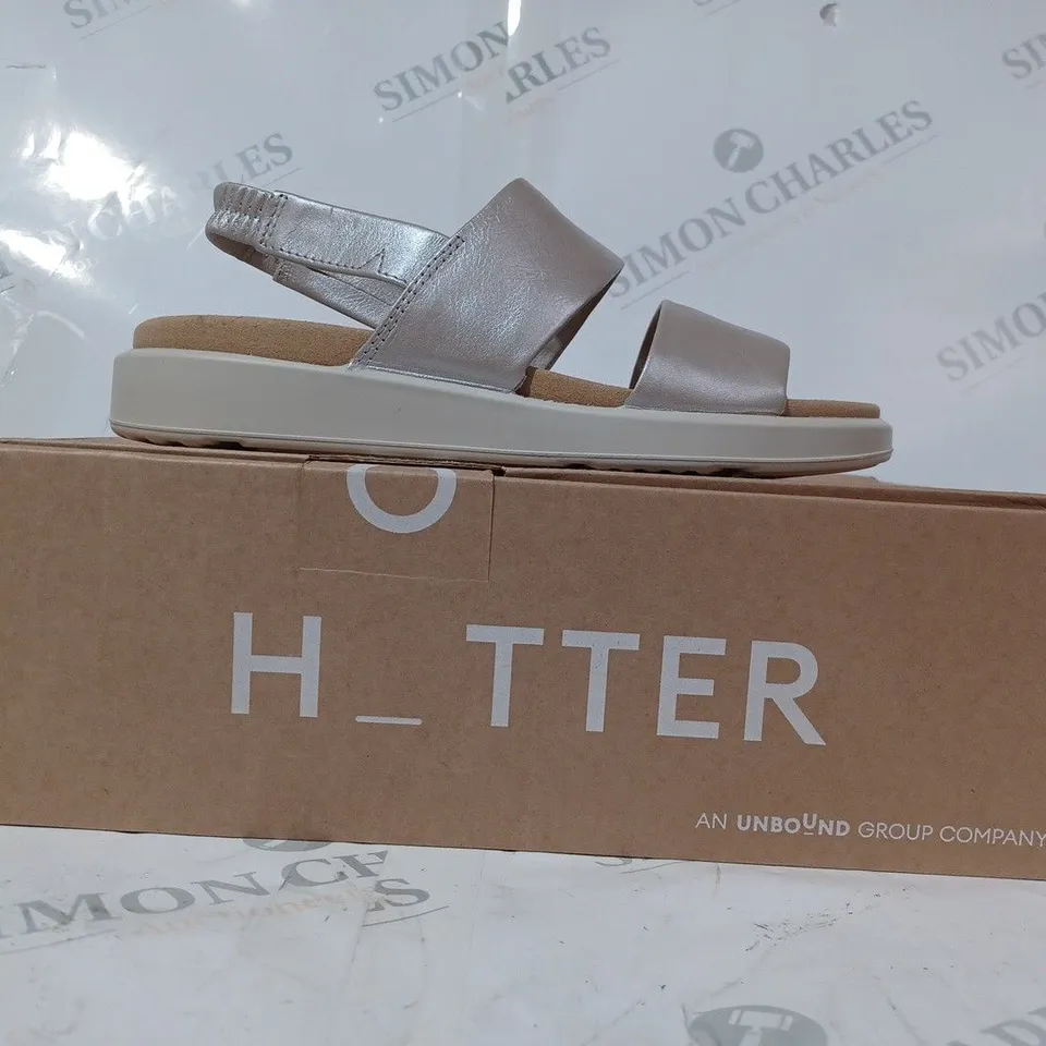 BOXED PAIR OF HOTTER PALMA WIDE OPEN TOE SLINGBACK SANDALS UK SIZE 4